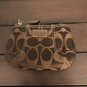 Coach brown change purse